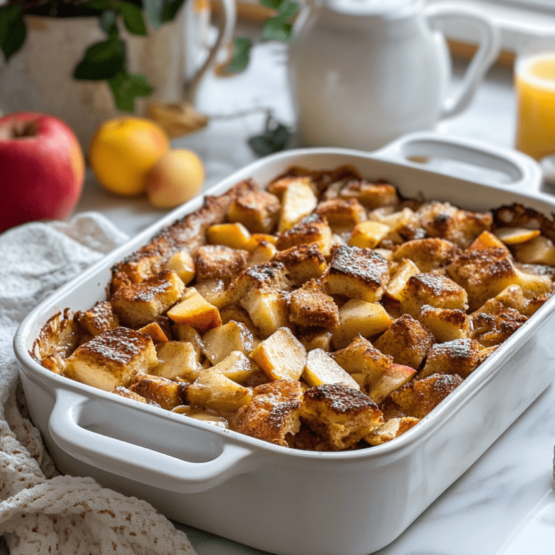 Apple Cinnamon Overnight French Toast Casserole