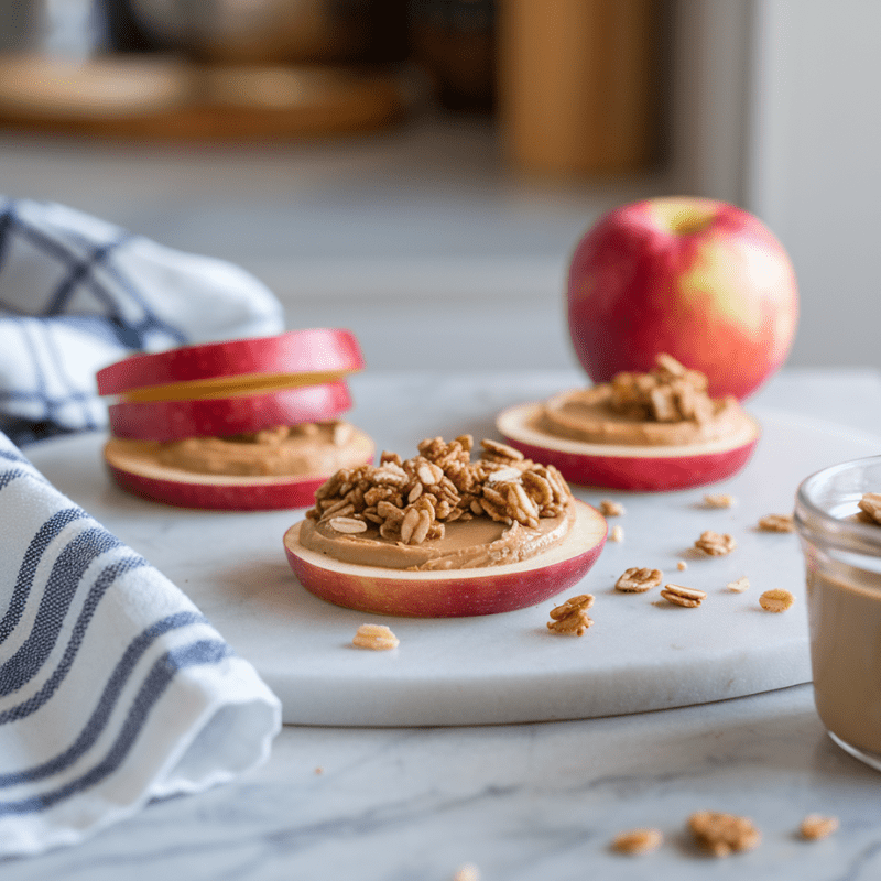 Apple and Peanut Butter Sandwiches