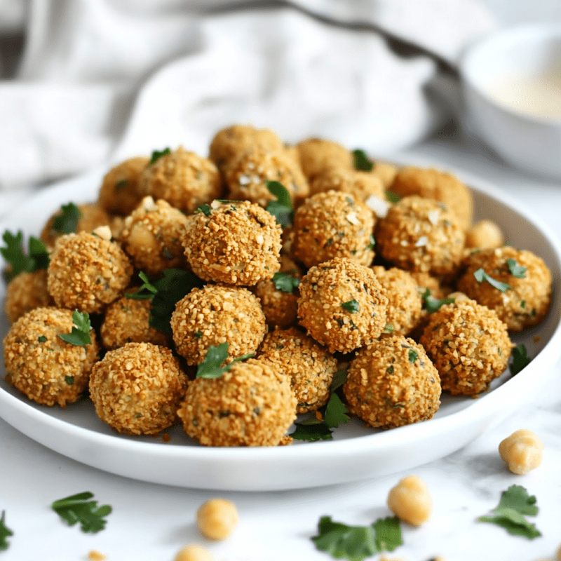 Baked Falafel with Air Fryer Chickpeas