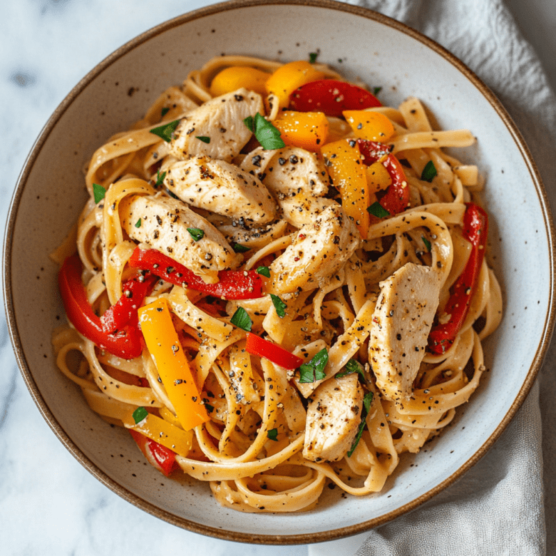Chicken and Bell Pepper Pasta