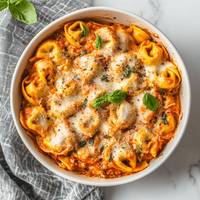 Chicken and Cheese Tortellini Bake