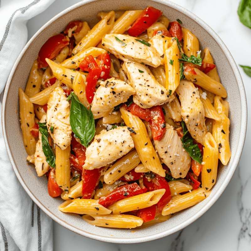 Chicken and Roasted Red Pepper Pasta