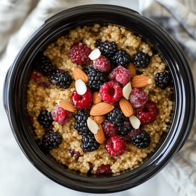 Crockpot Berry Breakfast Quinoa