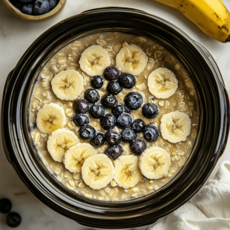 Crockpot Blueberry Banana Oatmeal