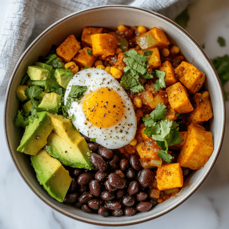 Crockpot Sweet Potato and Black Bean Breakfast Bowl