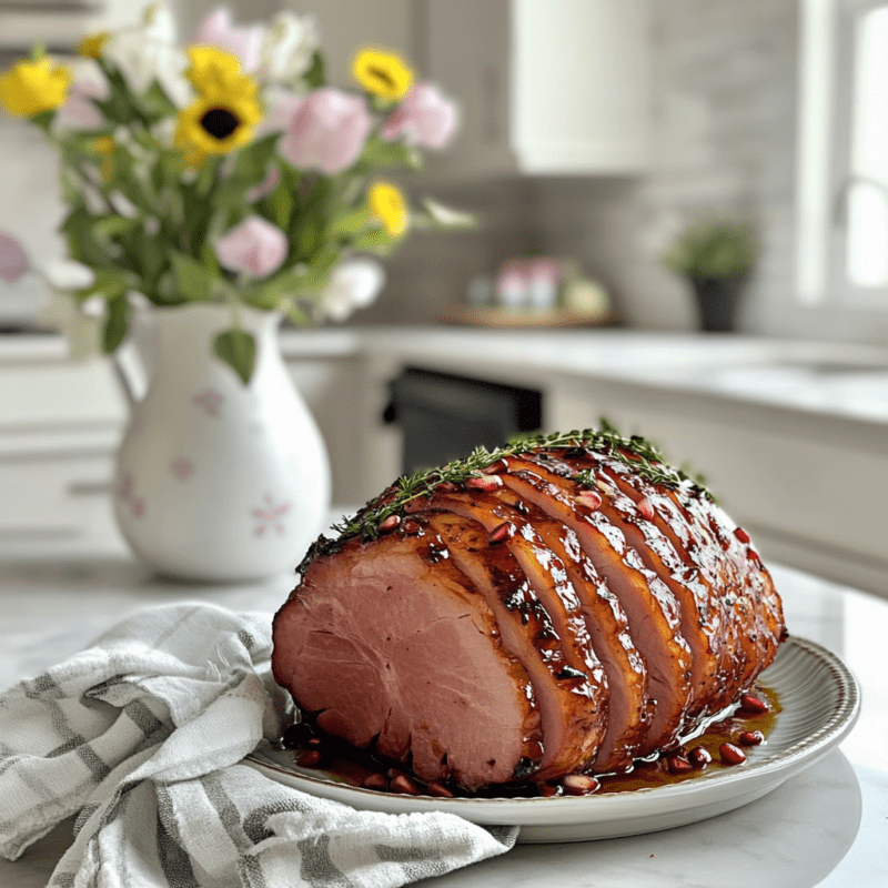 Easter Pomegranate Molasses Glazed Ham