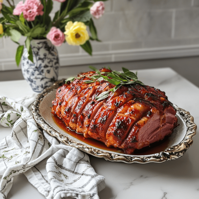 Easter Sriracha Honey Glazed Ham