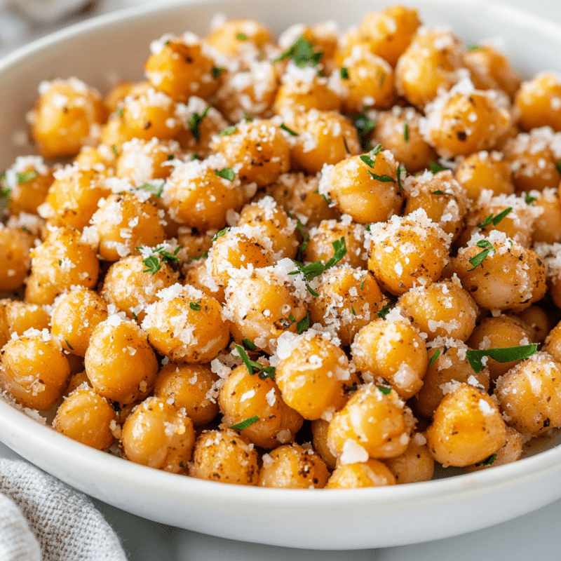 Garlic Parmesan Air Fried Chickpeas