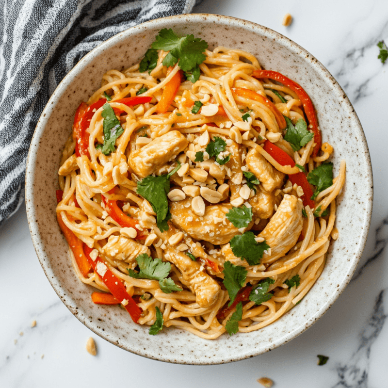 Thai Peanut Chicken Pasta