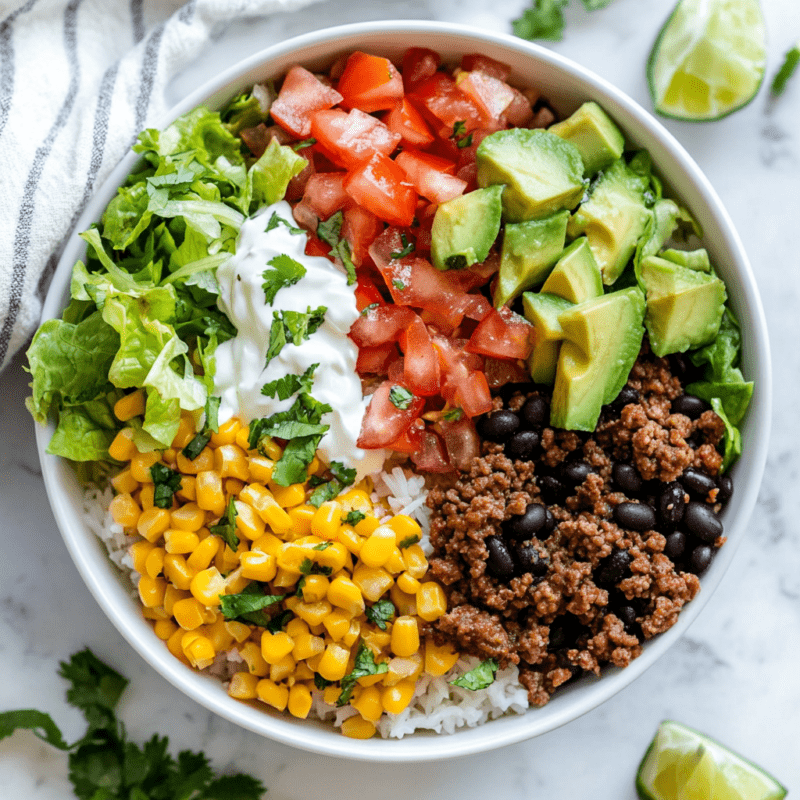 Beef and Bean Burrito Bowl