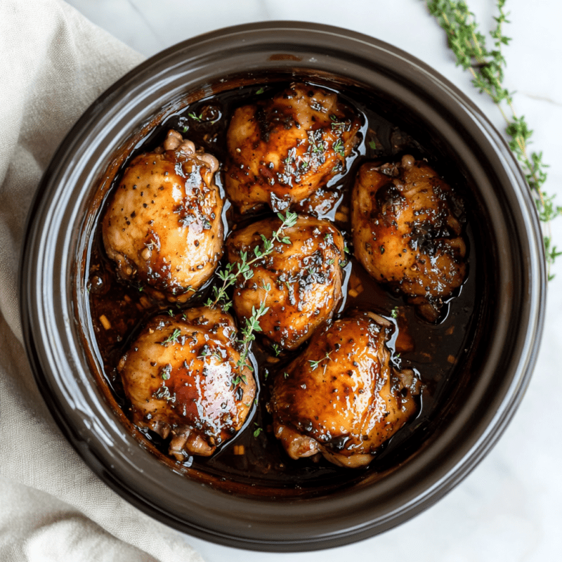 Crockpot Balsamic Chicken Thighs