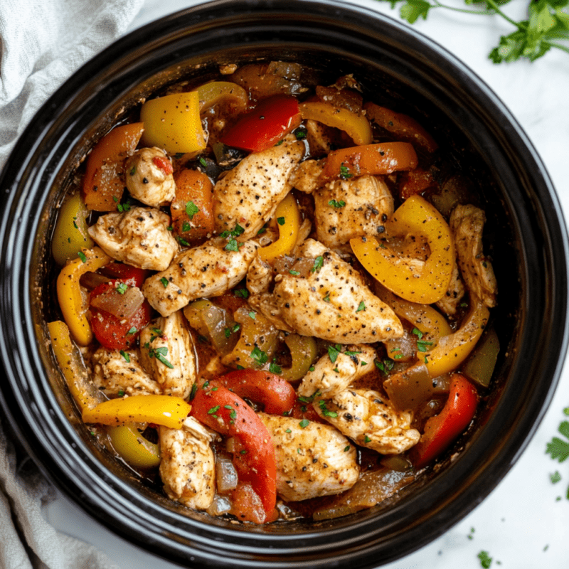 Crockpot Chicken and Peppers