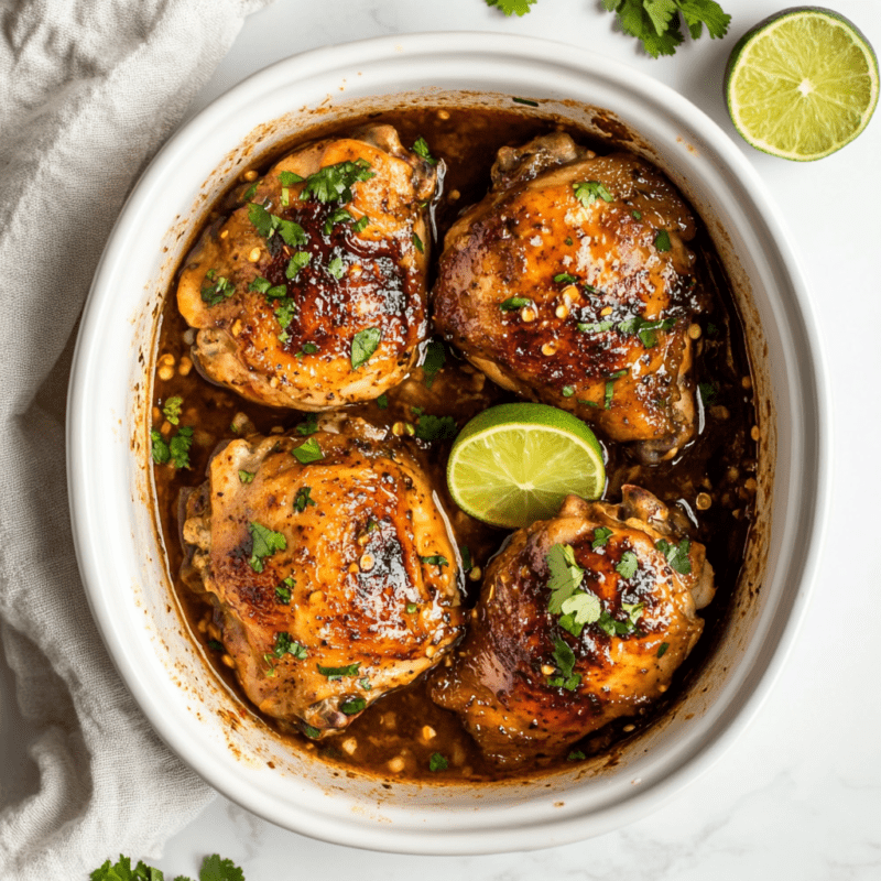 Crockpot Chipotle Honey Lime Chicken Thighs