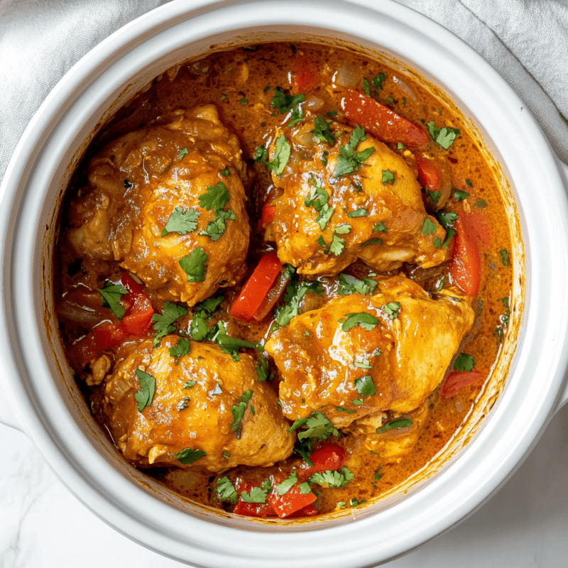 Crockpot Coconut Curry Chicken Thighs
