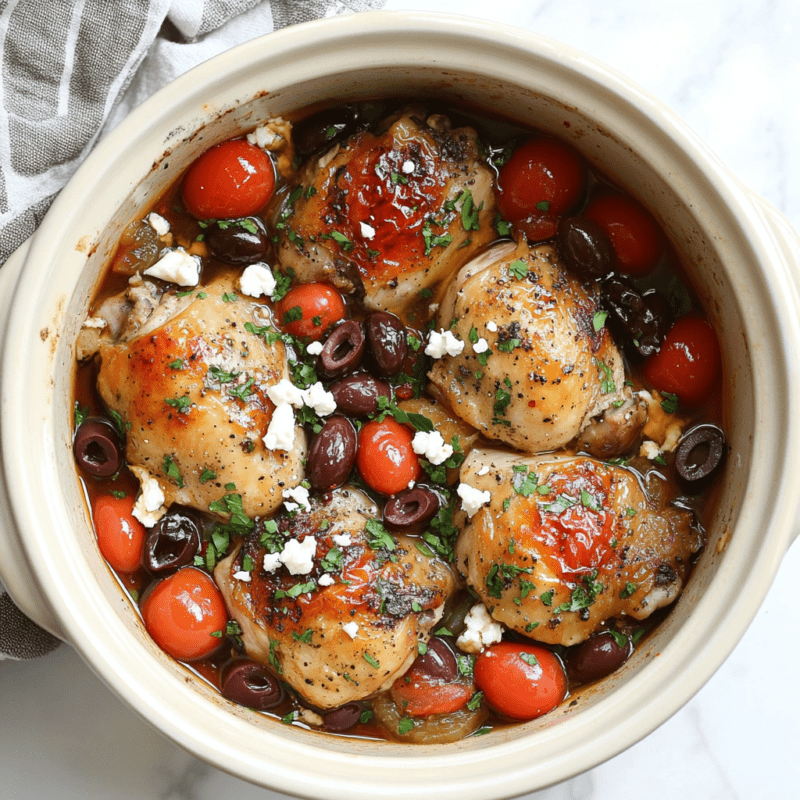 Crockpot Greek Chicken Thighs
