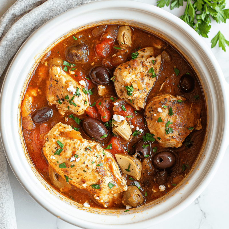 Crockpot Mediterranean Chicken