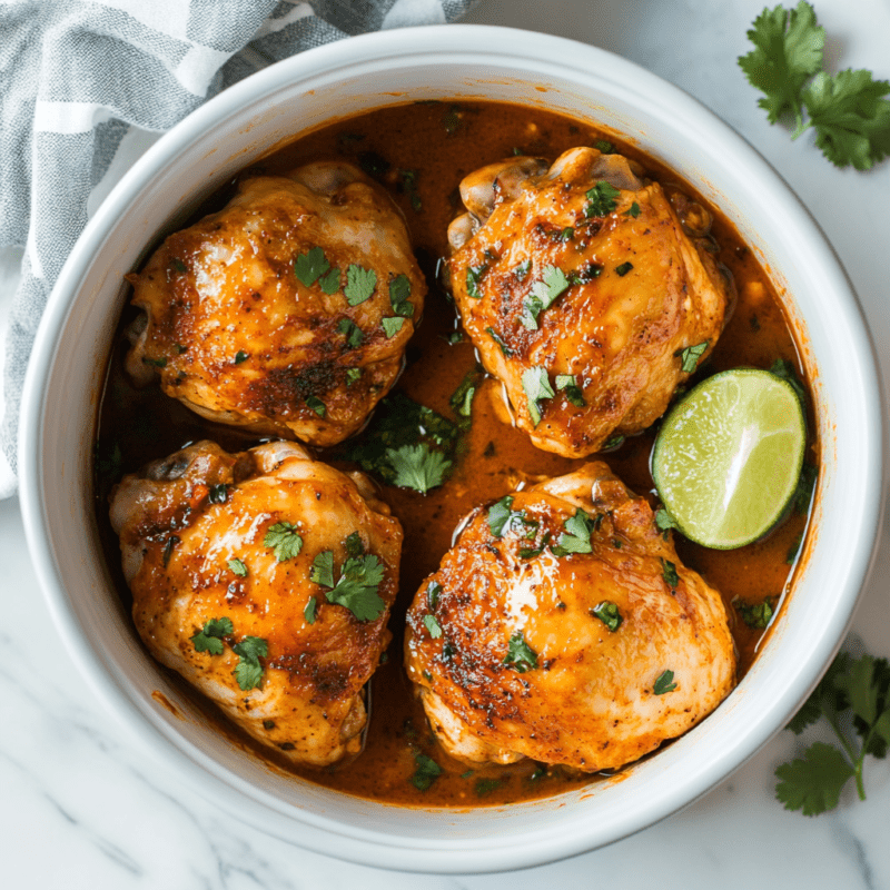 Crockpot Spicy Chipotle Chicken Thighs