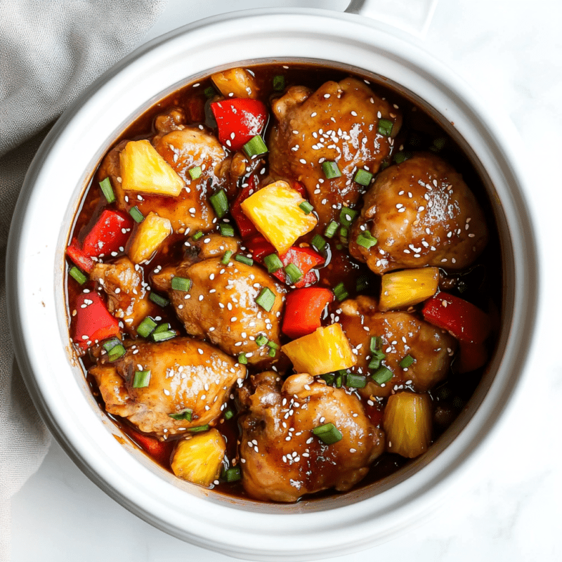 Crockpot Teriyaki Pineapple Chicken Thighs