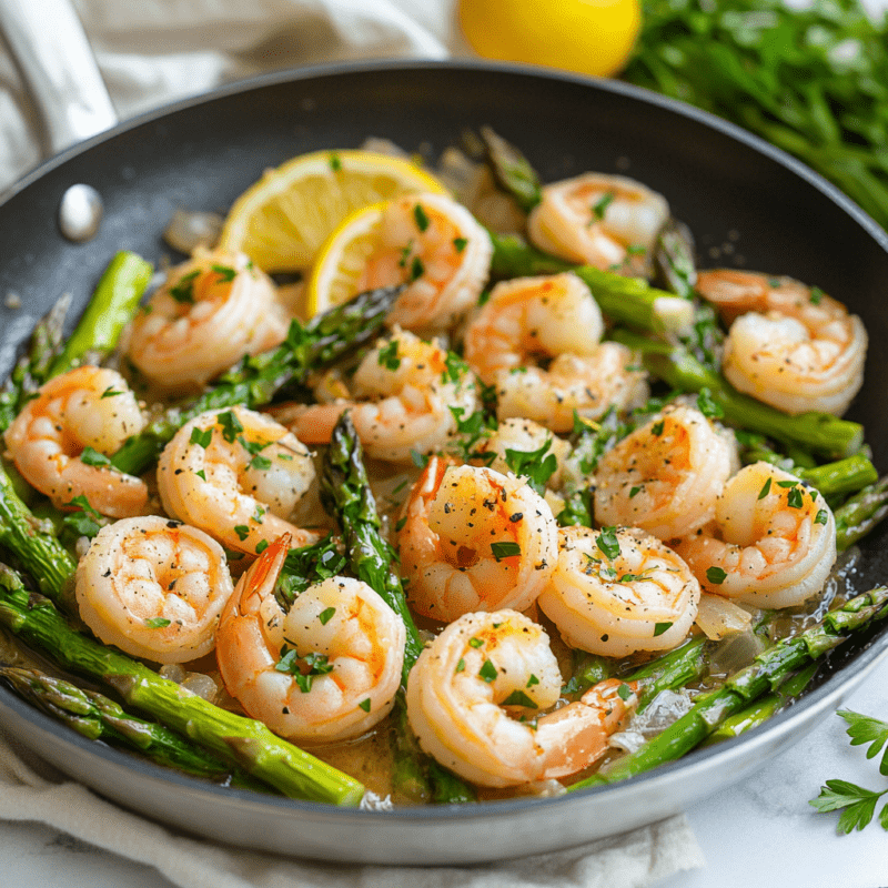 Lemon Garlic Shrimp and Asparagus