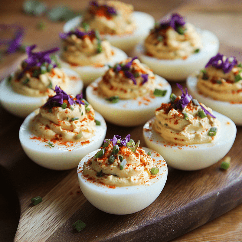 Mardi Gras Deviled Eggs