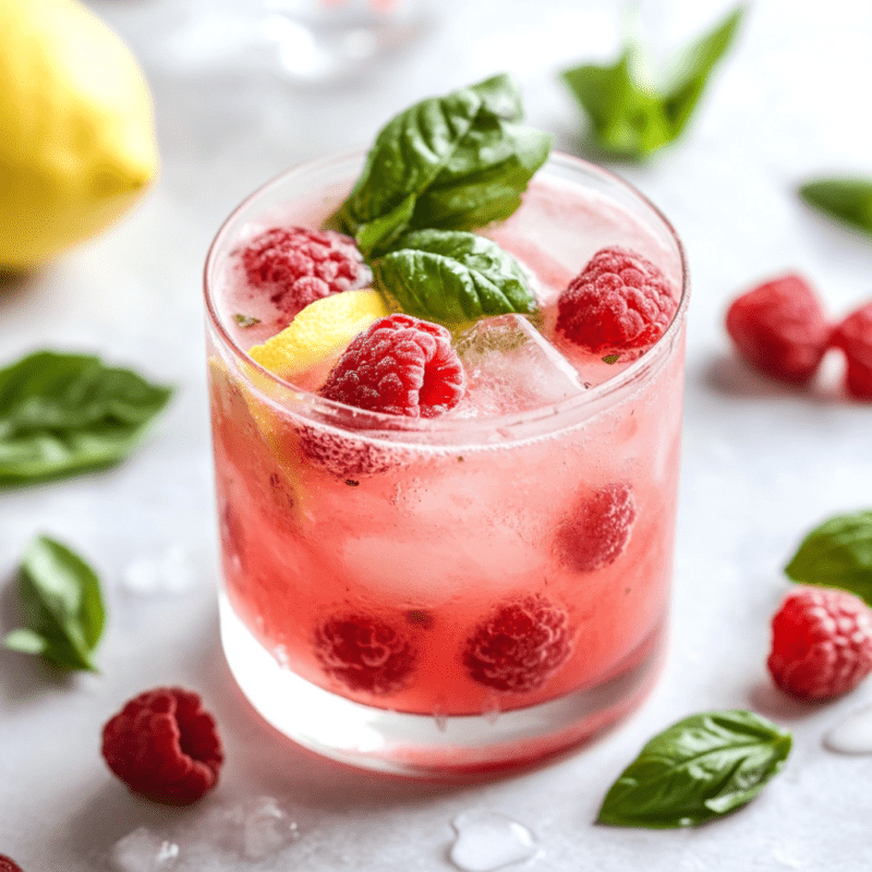 Raspberry Lemon Basil Spritz