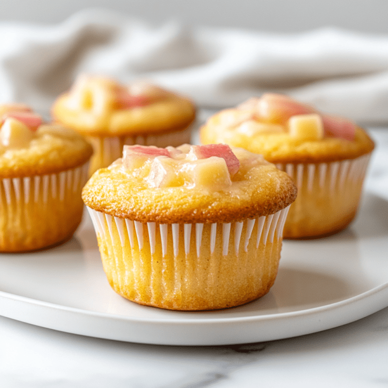 Rhubarb Custard Cupcakes