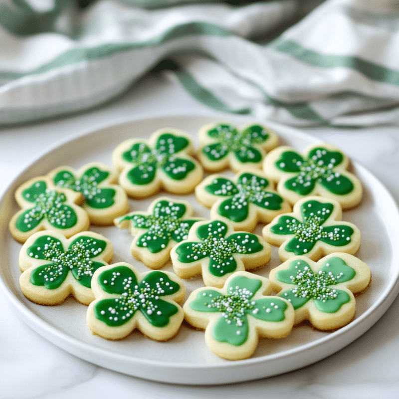 St. Patrick's Day Shamrock Sugar Cookies