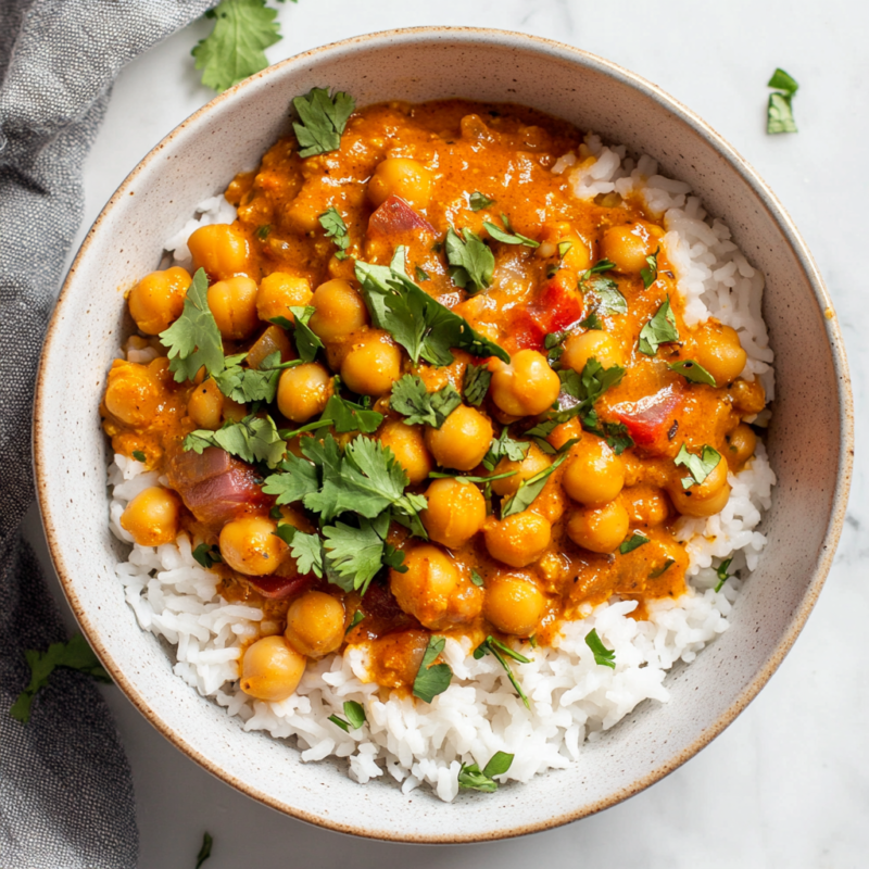 Chickpea Curry Rice Bowl