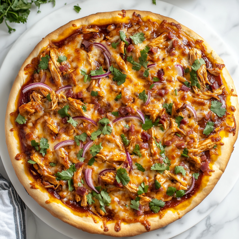 Crockpot BBQ Chicken Pizza