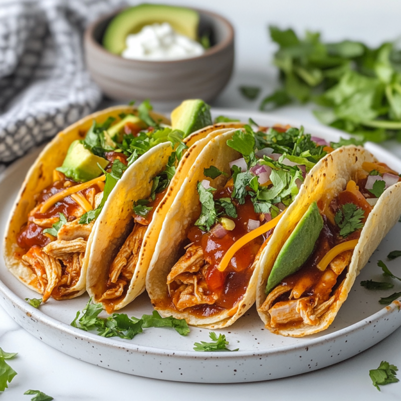 Crockpot BBQ Chicken Tacos