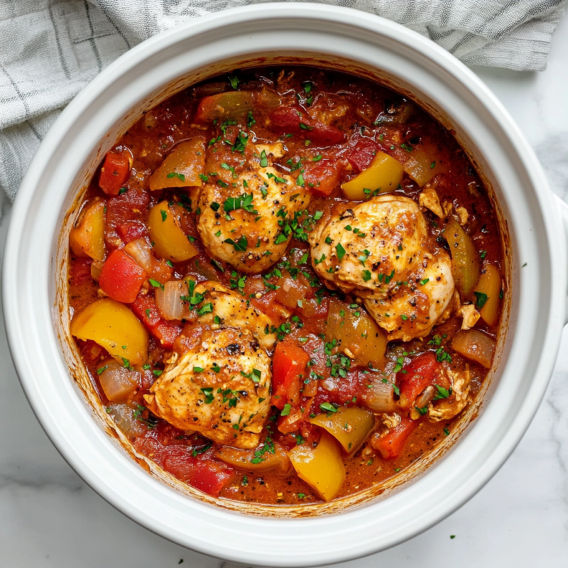 Crockpot Chicken Cacciatore