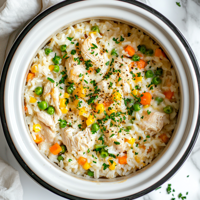 Crockpot Chicken and Rice Casserole