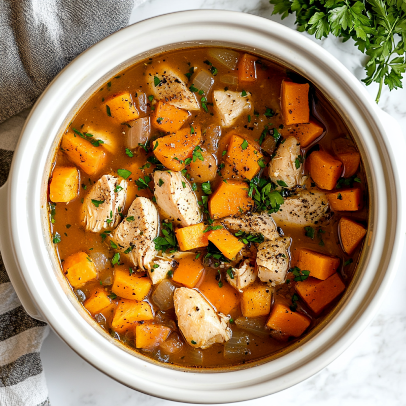 Crockpot Chicken and Sweet Potato Stew