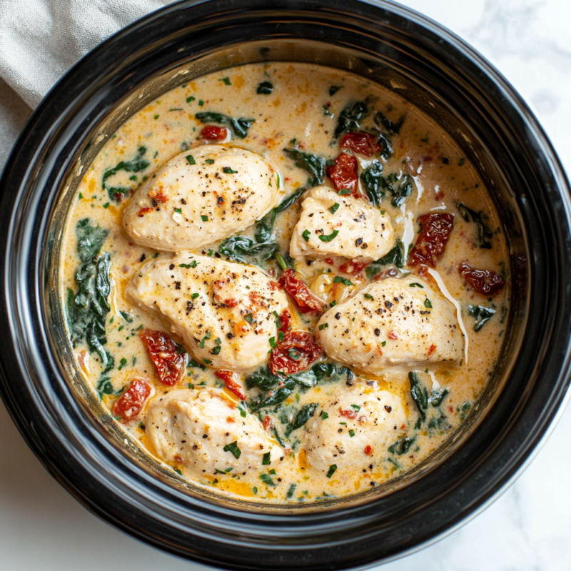 Crockpot Creamy Tuscan Chicken