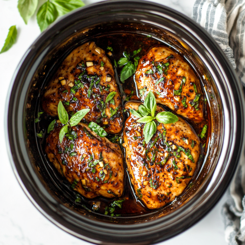 Crockpot Honey Balsamic Chicken
