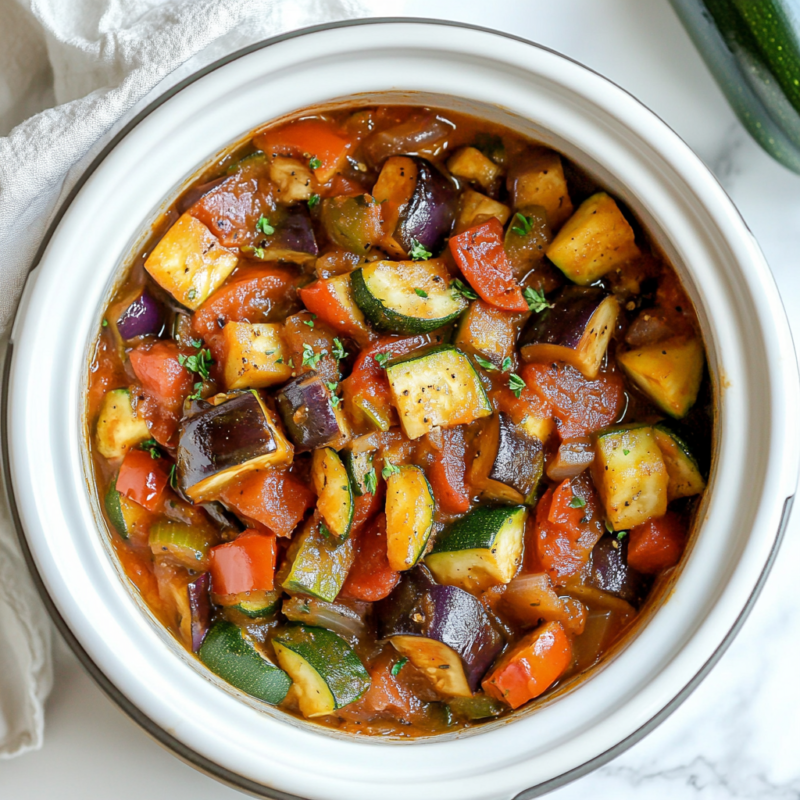 Crockpot Summer Vegetable Ratatouille