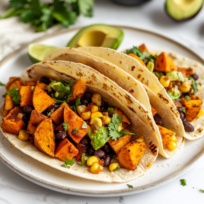 Crockpot Sweet Potato and Black Bean Tacos