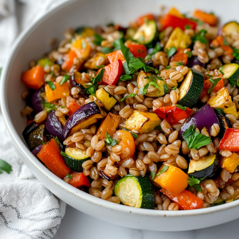 Farro Salad with Roasted Vegetables
