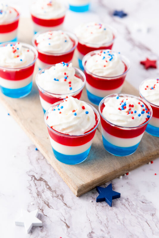 Patriotic Jell-O Shots (non-alcoholic)