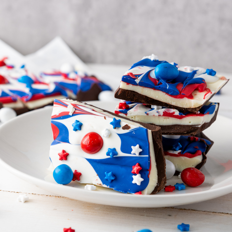 Red, White & Blue Chocolate Bark