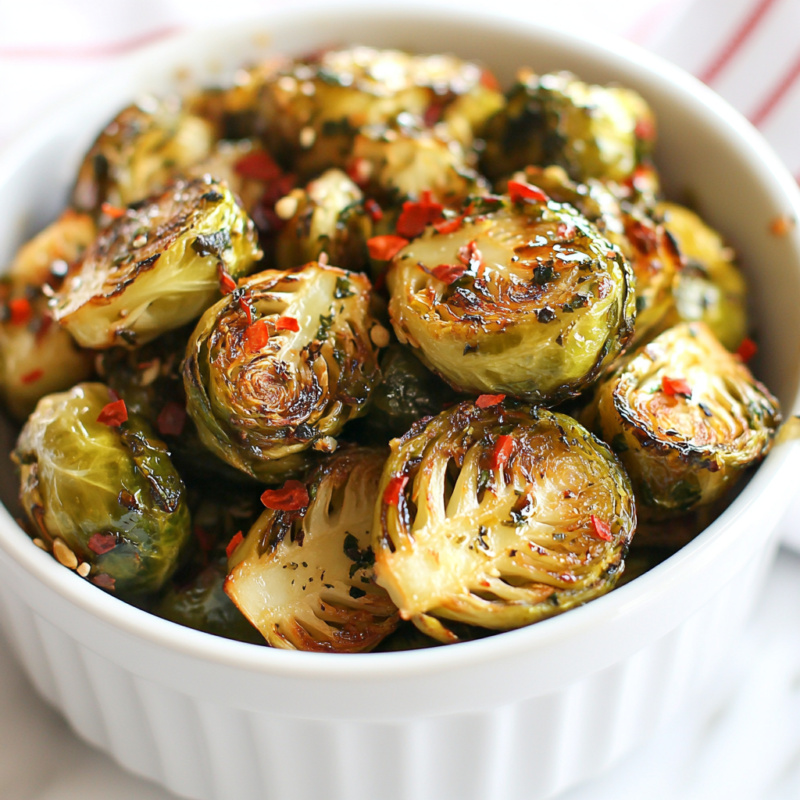 Sweet and Spicy Roasted Brussels Sprouts
