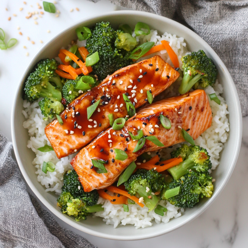 Teriyaki Salmon Rice Bowl