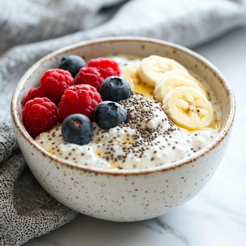 Cottage Cheese Chia Seed Pudding