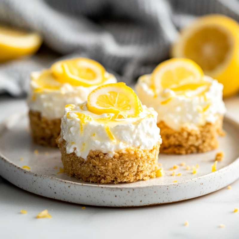 Cottage Cheese Lemon Cheesecake Cups