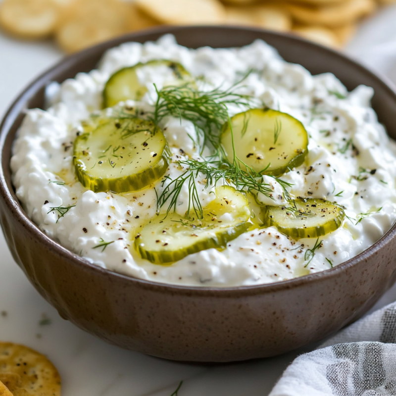 Cottage Cheese and Dill Pickle Dip