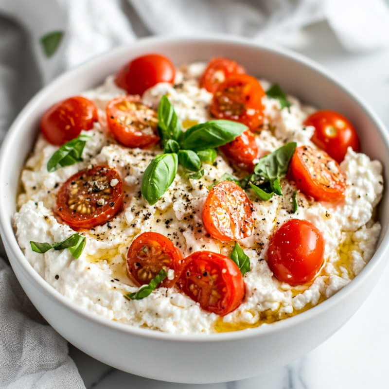 Cottage Cheese and Tomato Basil Dip