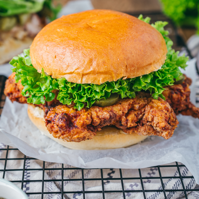 Crispy Buttermilk Fried Chicken Sandwich with Garlic Aioli