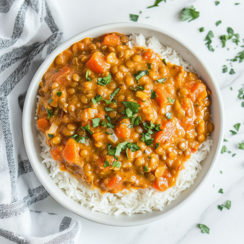 Crockpot Coconut Curry Lentils