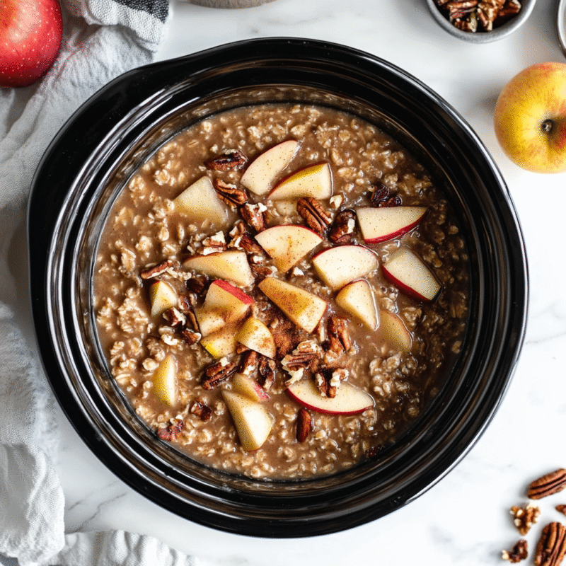 Crockpot Oatmeal with Apples & Cinnamon