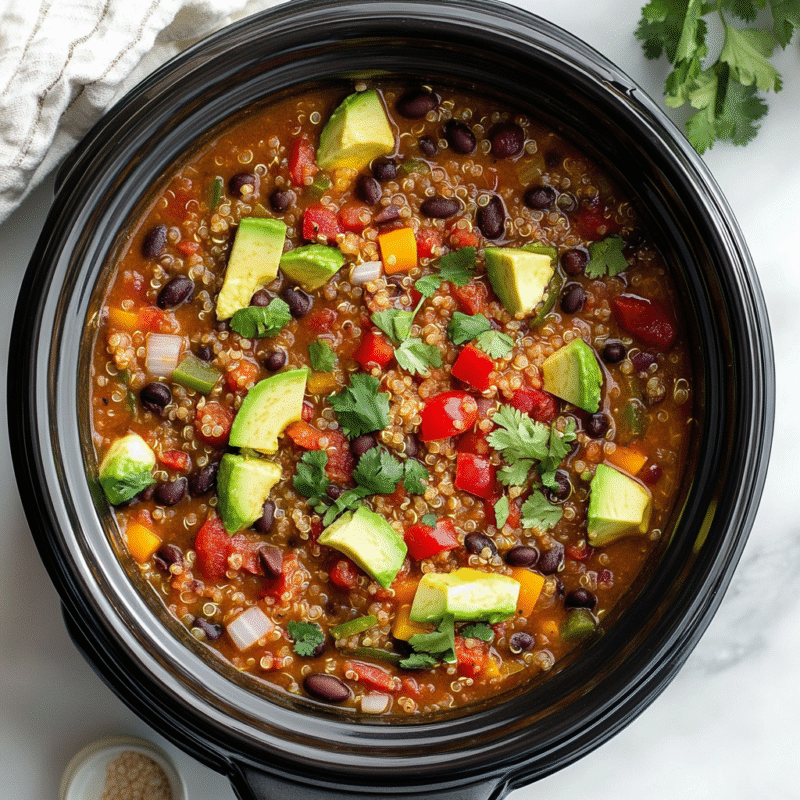 Crockpot Quinoa Black Bean Chili